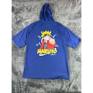 Vintage Y2K Naruto Anime‎ Hoodie Shortsleeve XL Blue Short Sleeve Graphic Tee